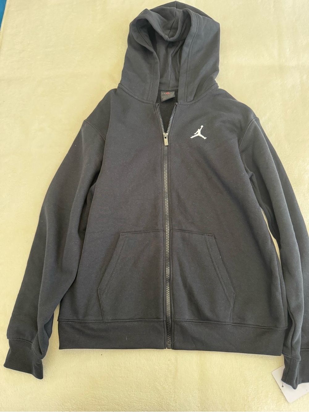 Jordan Black Full-Zip Hooded Jacket with White Jumpman